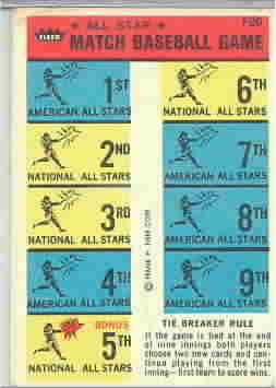 1966 Fleer AS Match Game Baseball Cards